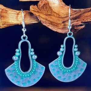 Bohemian Green Metal Earrings
